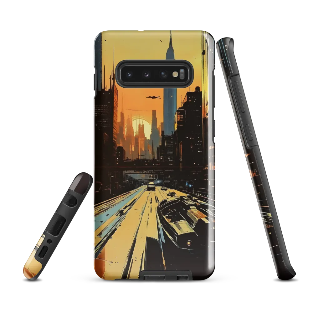 Metro Nexus: A Futuristic Cityscape | Phone Case |  S10 Plus | Tough Case | Glossy