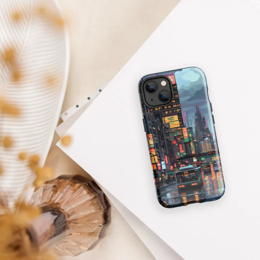 Neon Dreams: A Pixelated Urban Night
