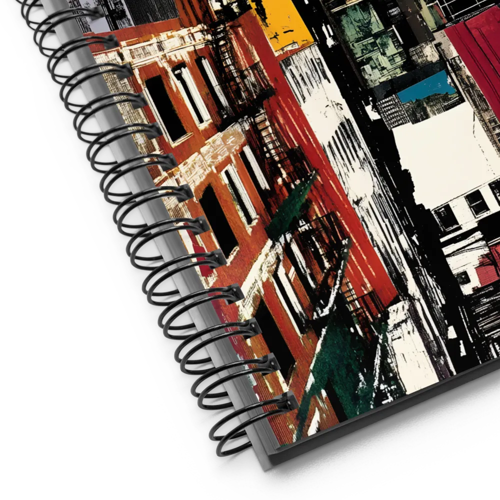 Urban Collage: A Vivid Cityscape | Spiral Notebook