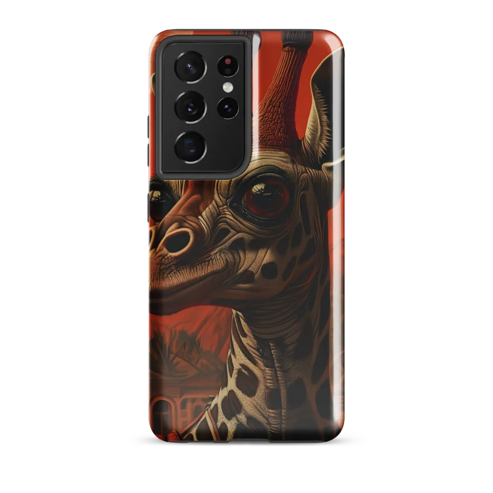 Whimsical Giraffe in an Orange Dreamscape