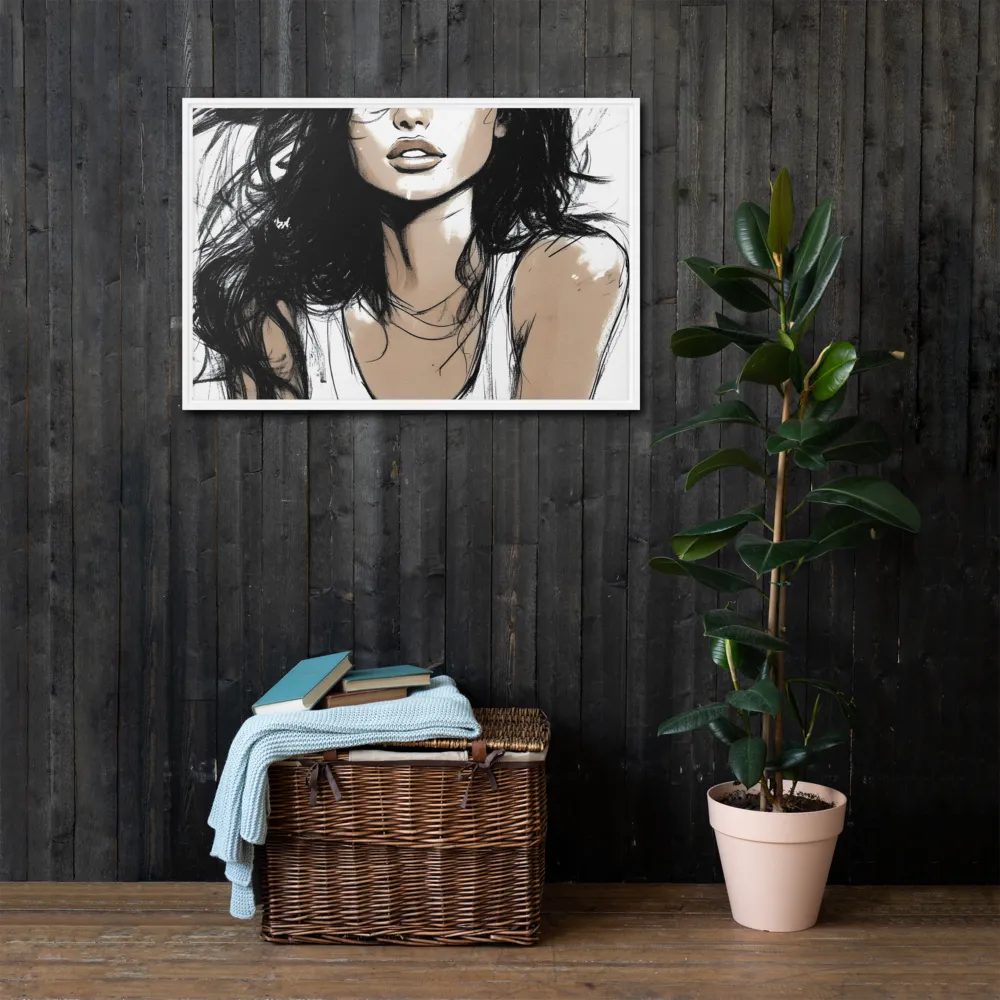 Whispers of Elegance | Canvas with White Frame | 24″×36″