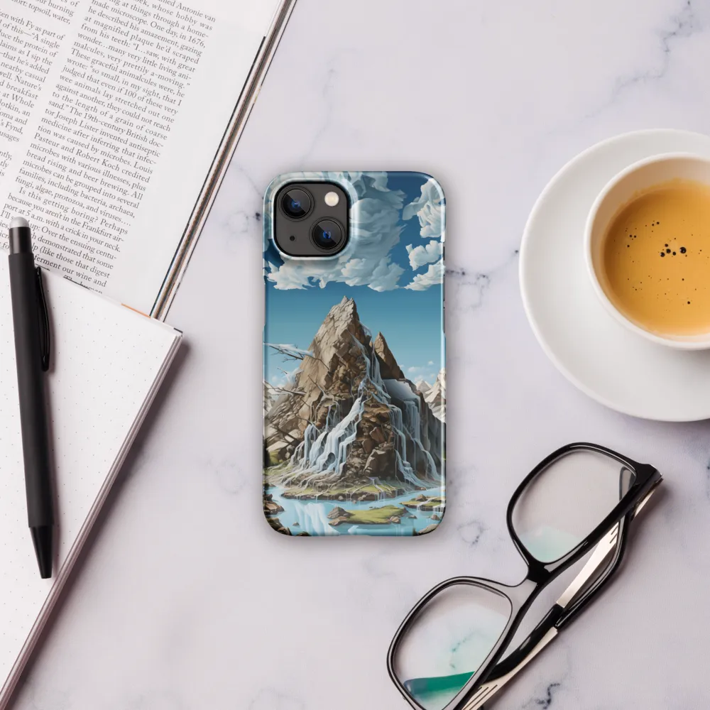 Majestic Cascade: A Mountain Masterpiece | Phone Case |  13 | Snap Case | Glossy