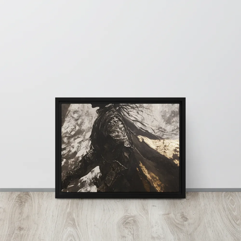 The Silhouette of Valor | Canvas with Black Frame | 12″×16″