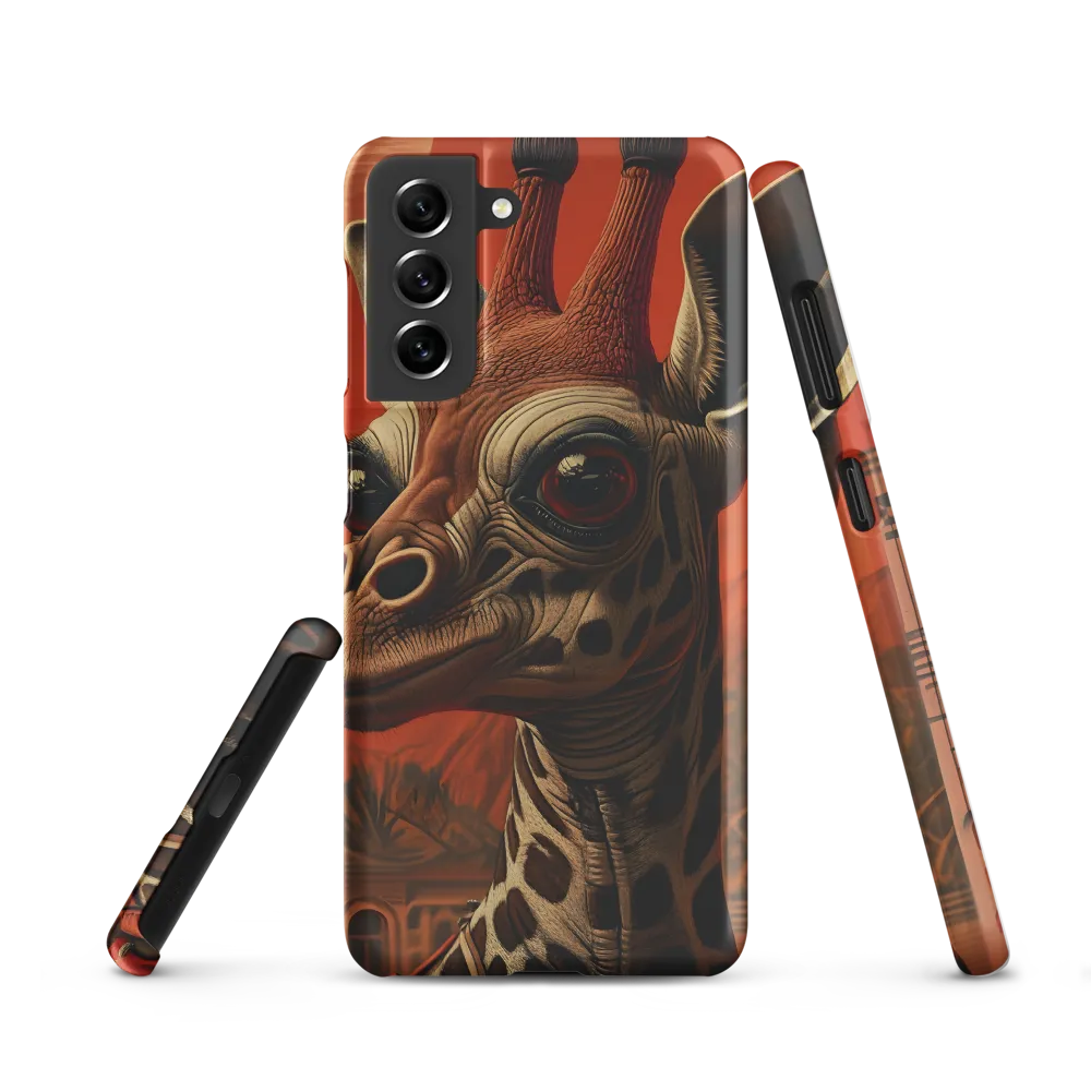 Whimsical Giraffe in an Orange Dreamscape