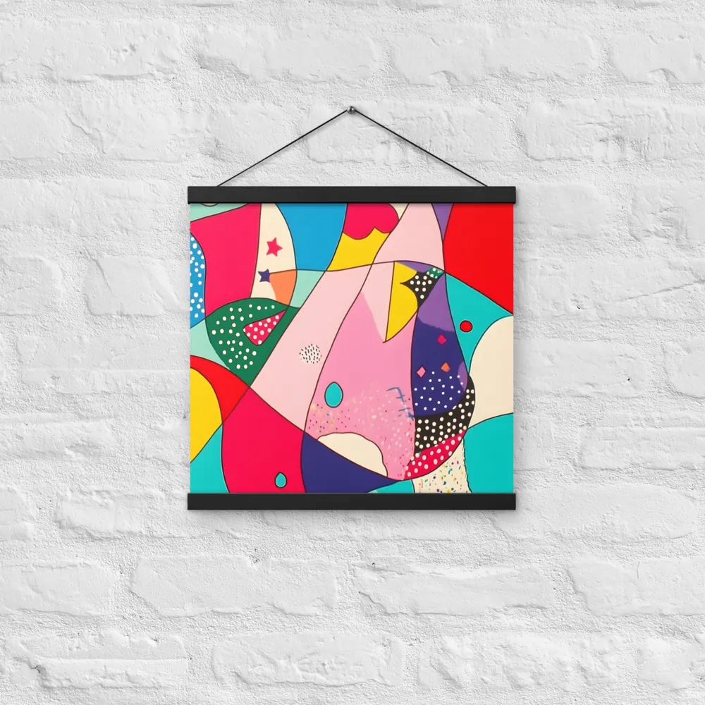 Playful Geometry in Color | Poster With Black Wood Hanger | 16″×16″