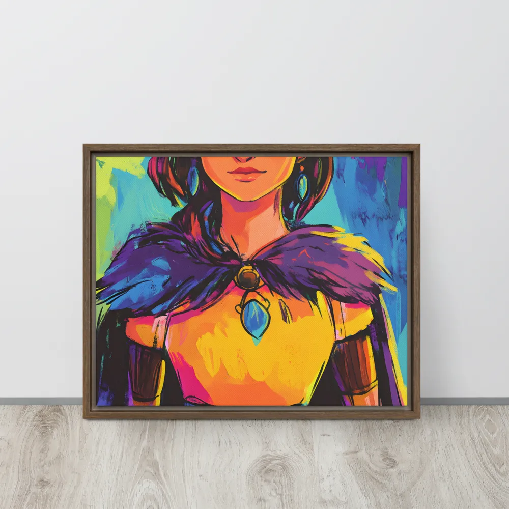 Guardian of Colors | Canvas with Brown Frame | 16″×20″