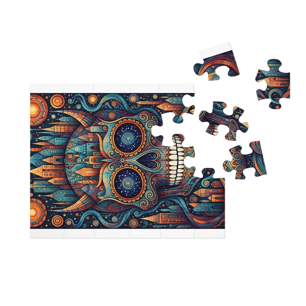 Cosmic Sugar Skull 
 Jigsaw Puzzle in Tin Box
