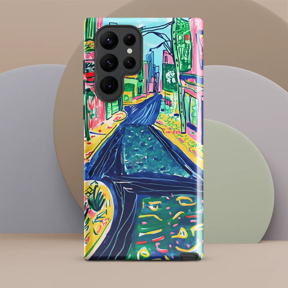 Dreamy Street in Vibrant Hues