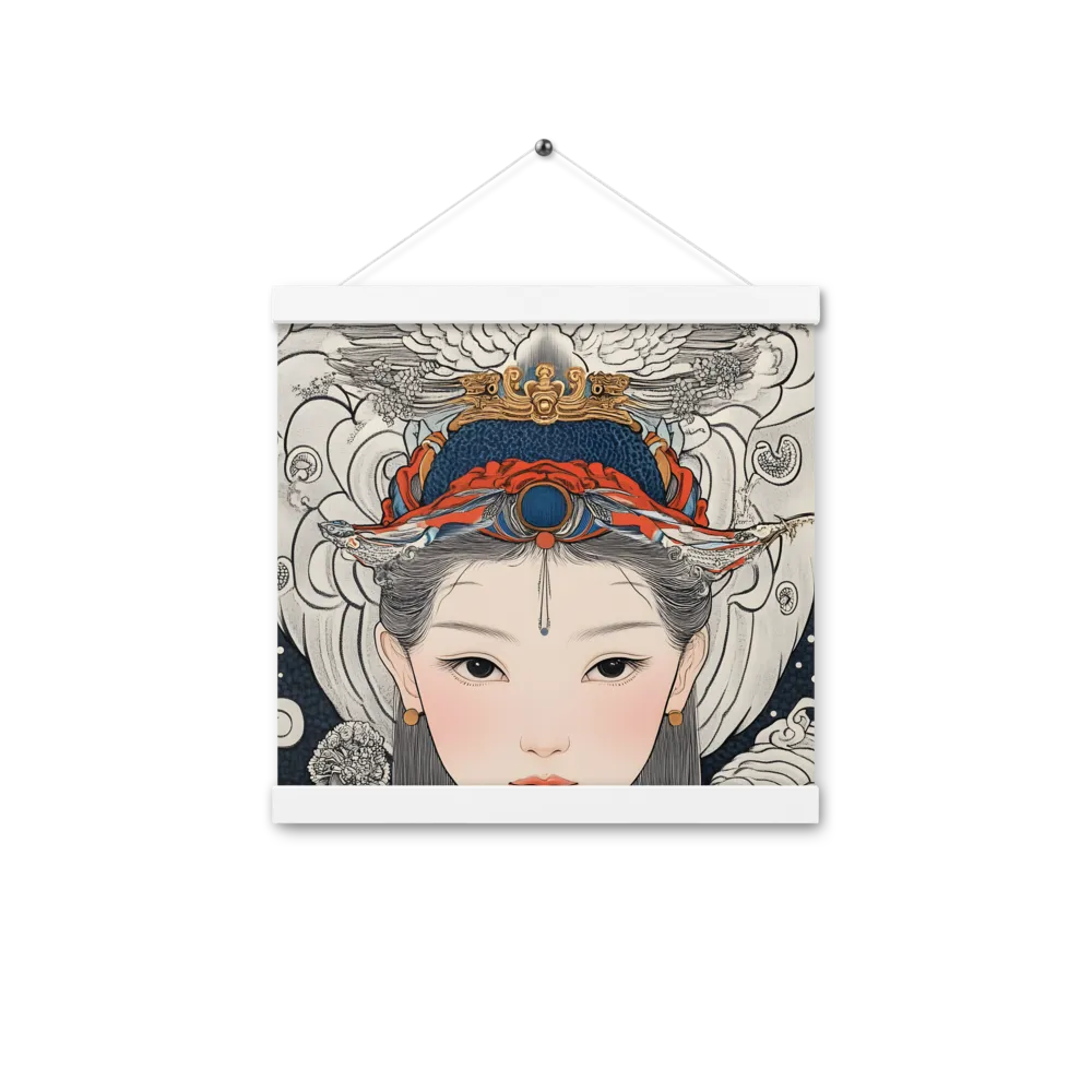 Serenity in Myth: A Traditional Portrait | Poster With White Wood Hanger | 12″×12″