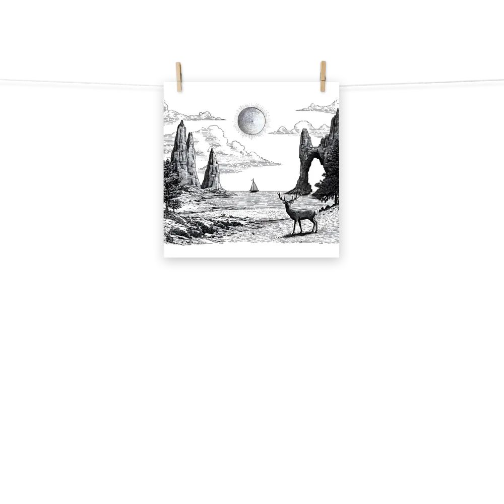 Seaside Stag 
 Poster | 18″x 18″