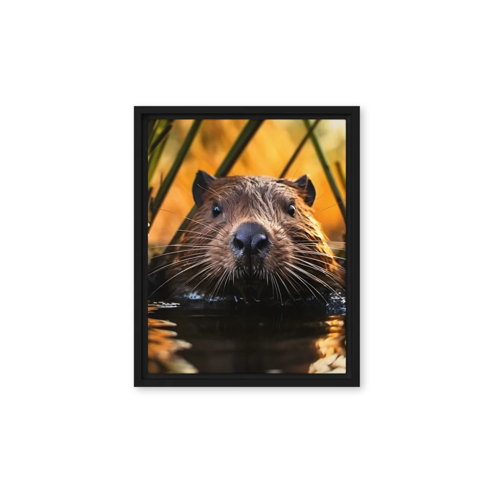 Beaver Serenity: A Natural Portrait | Canvas with Black Frame | 11″×14″