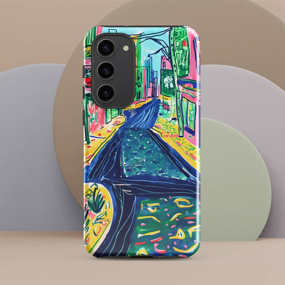 Dreamy Street in Vibrant Hues