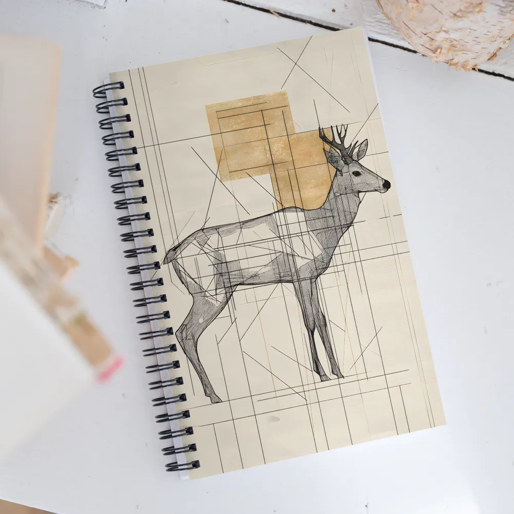 Geometric Elegance: The Majestic Deer | Spiral Notebook