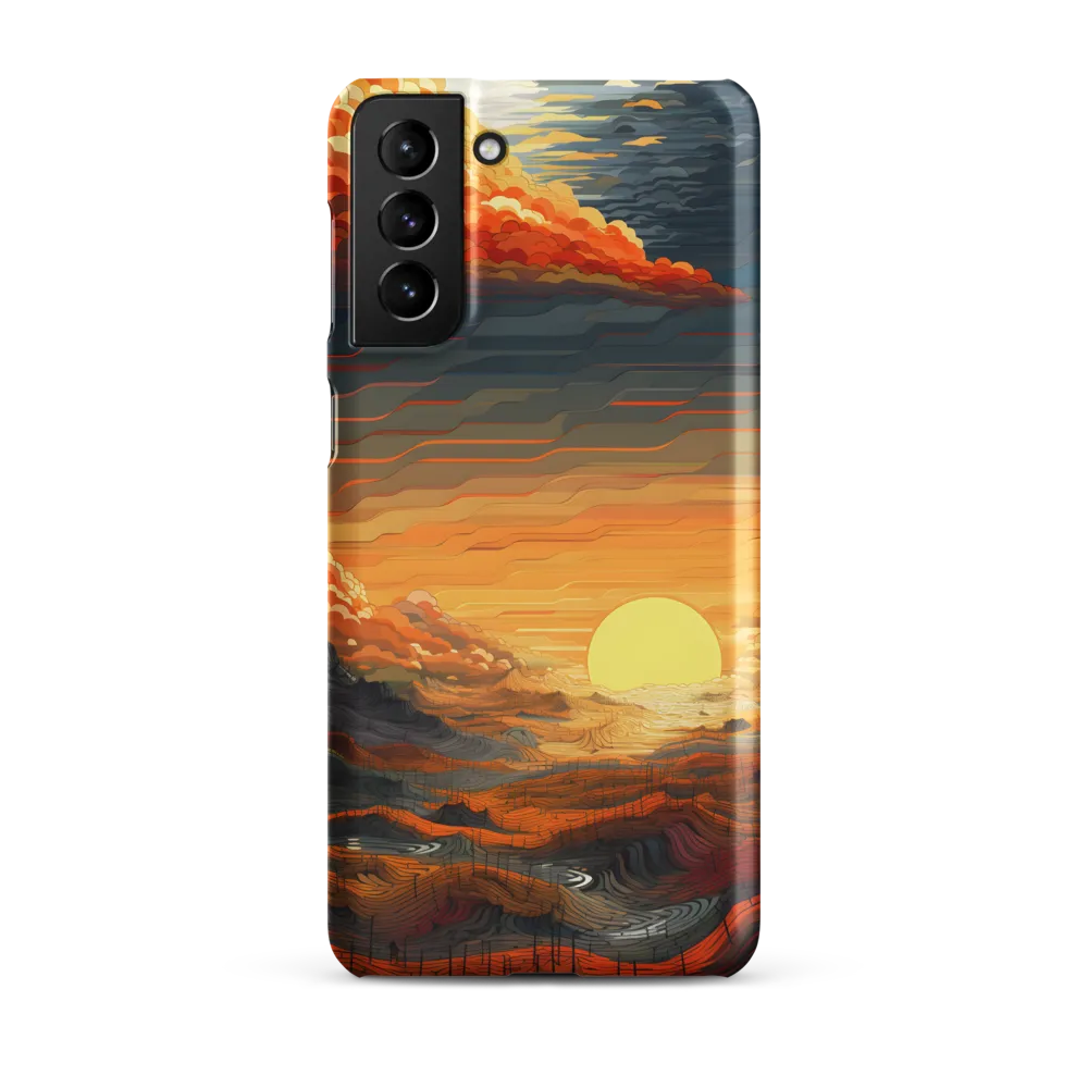 Ethereal Sunset: A Serene Landscape in Flowing Forms | Phone Case |  S21 Plus | Snap Case | Matte