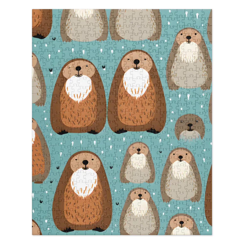 Whimsical Otter Pattern | Jigsaw Puzzle | 520 pieces