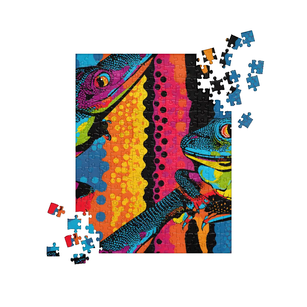 Colorful Encounters: The Playful Geckos