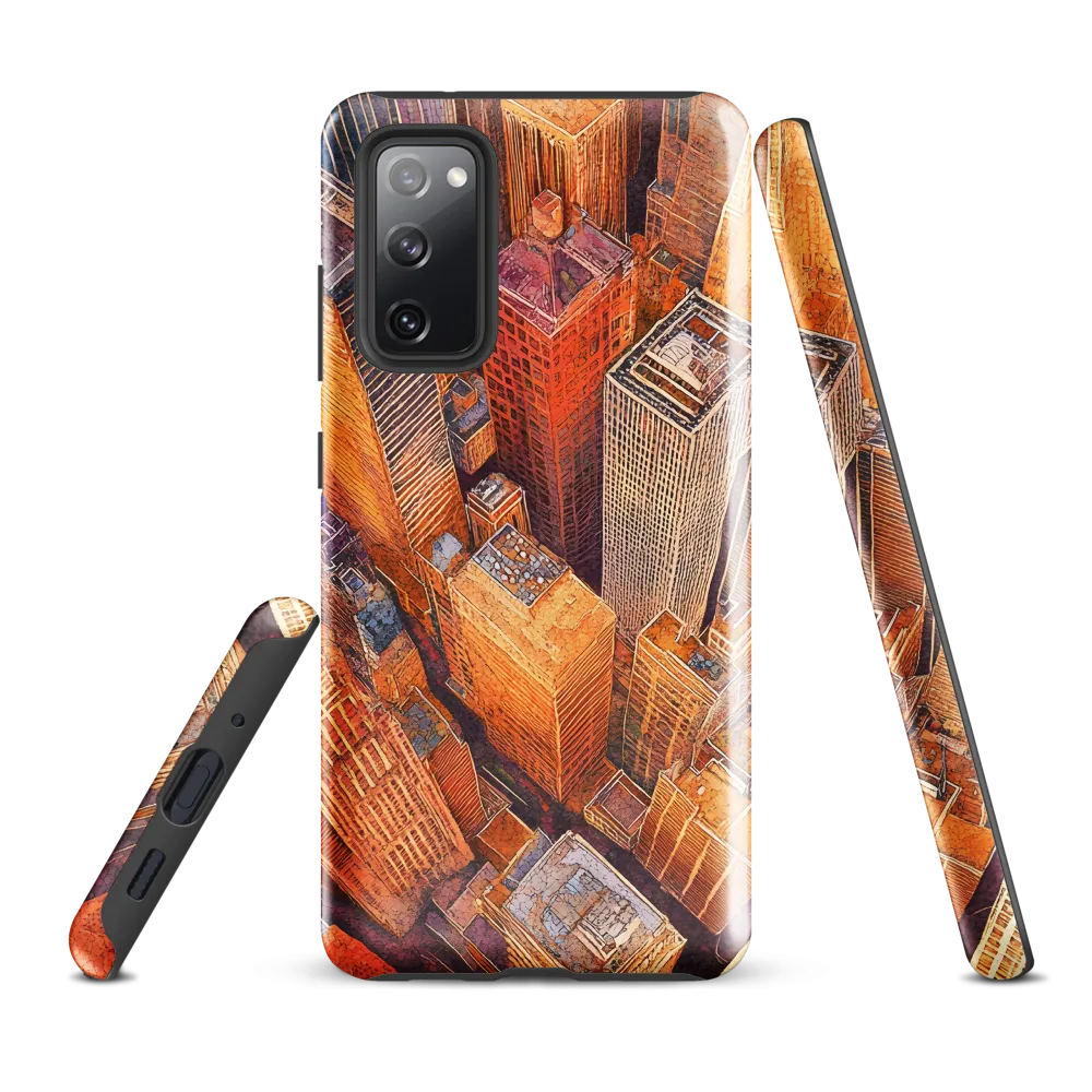 Urban Symphony in Orange and Purple