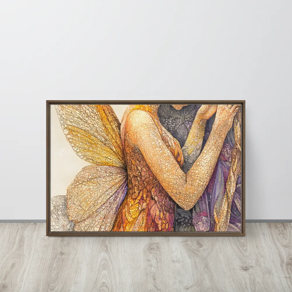 Whispers of the Frosted Meadow | Canvas with Brown Frame | 20″×30″