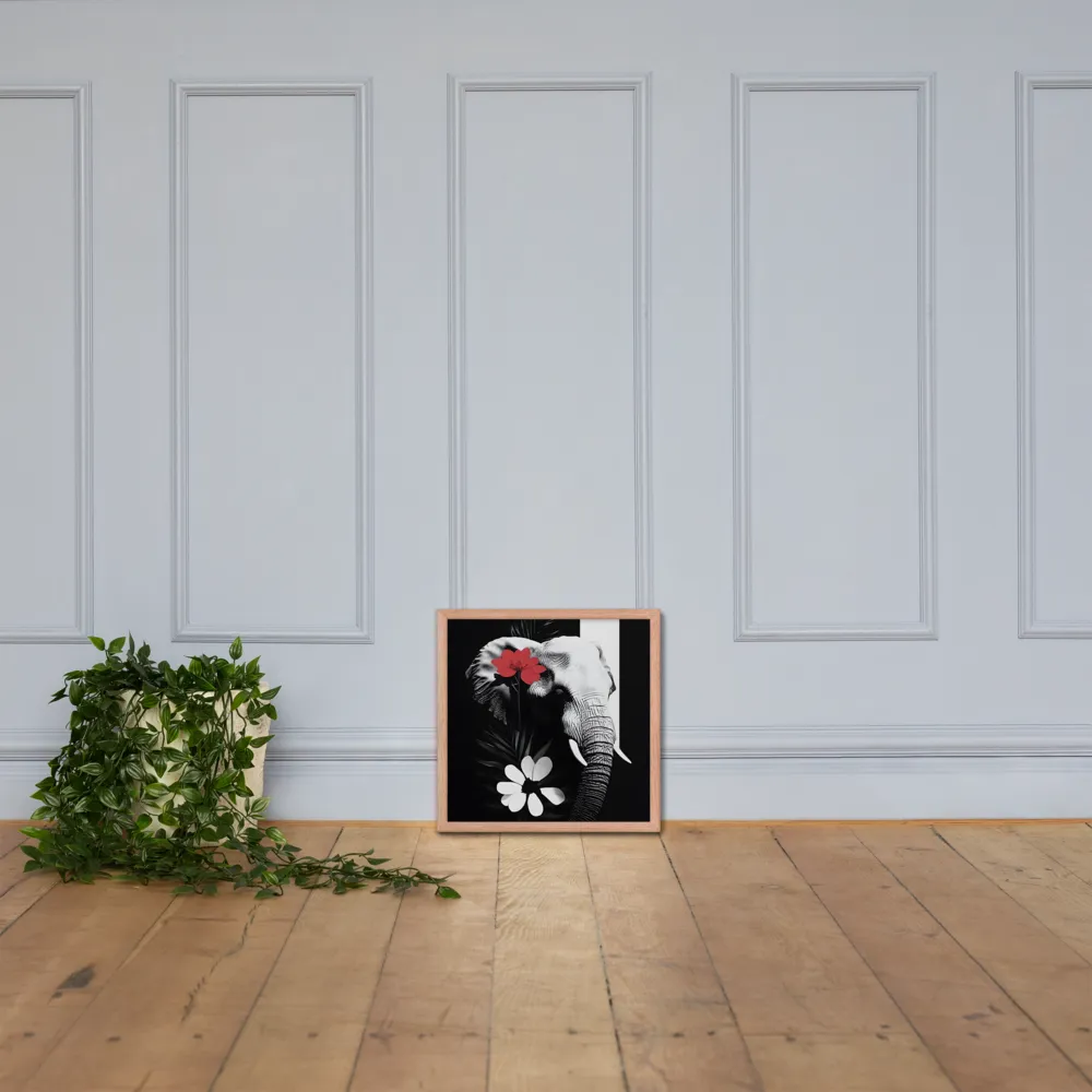 Elephant Harmony | Poster with Red oak Frame | 16″×16″