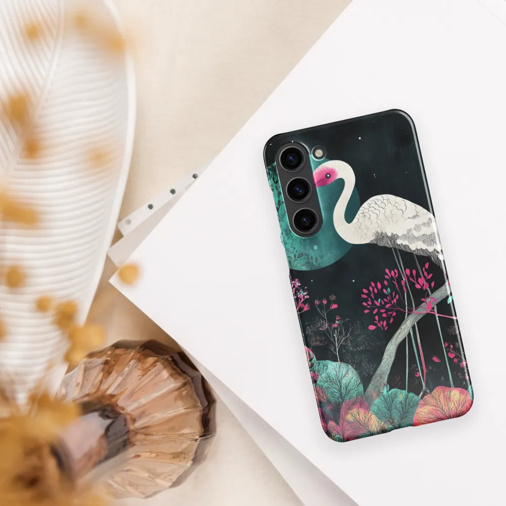 Ethereal Presence: Heron in a Floral Dreamscape | Phone Case |  S23 Plus | Snap Case | Glossy