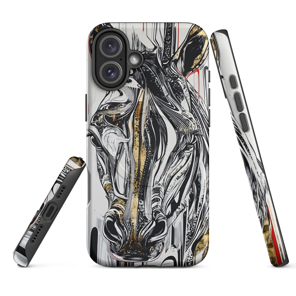Ethereal Majesty: The Abstract Zebra | Phone Case |  16 Plus | MagSafe® Tough Case | Matte