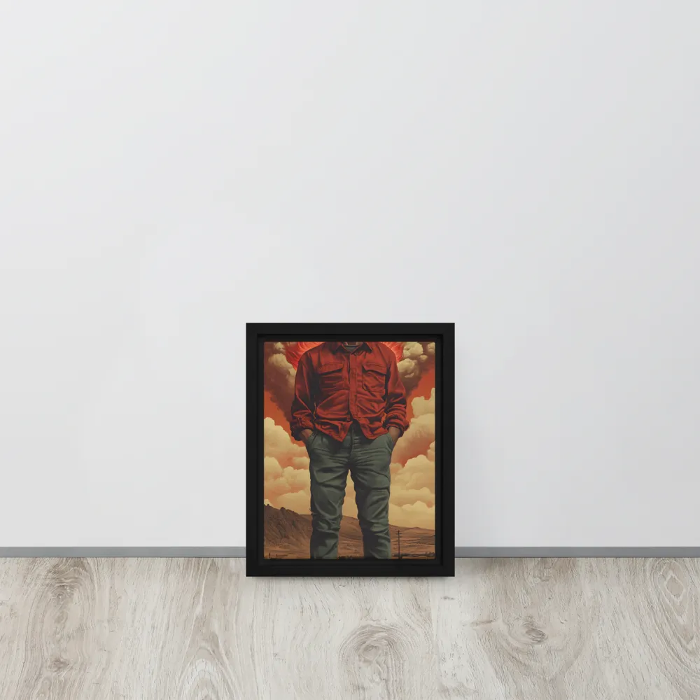 Defiant Spirit in a Surreal Landscape | Canvas with Black Frame | 8″×10″