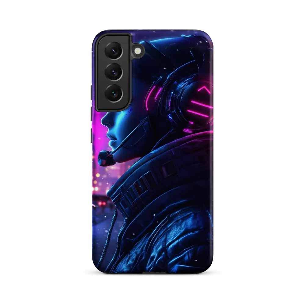 Dystopian Elegance: Cyberpunk Figure in Neon