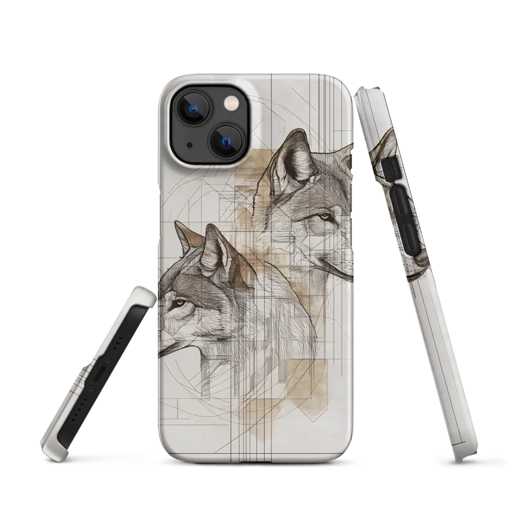 Geometric Harmony: The Essence of Wolves | Phone Case |  13 | Snap Case | Matte