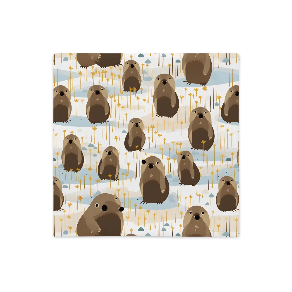 Whimsical Waters: A Celebration of Otters and Seals | Pillow Case | 18″×18″