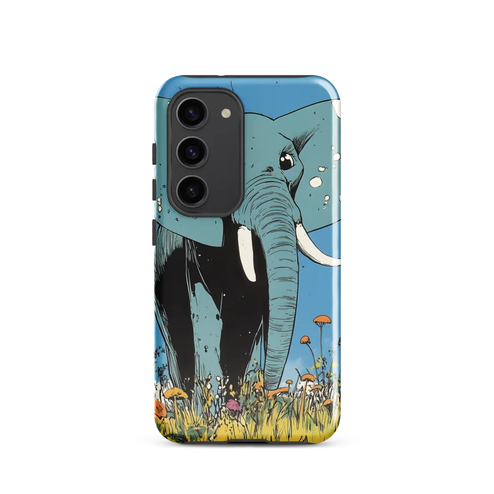 Whimsical Blue Elephant in Bloom