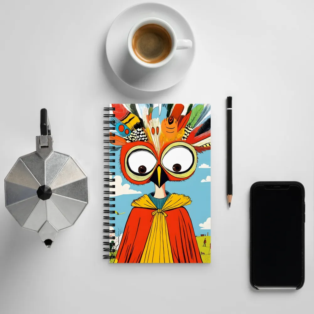 A Whimsical Encounter: The Owl-Human Fusion | Spiral Notebook