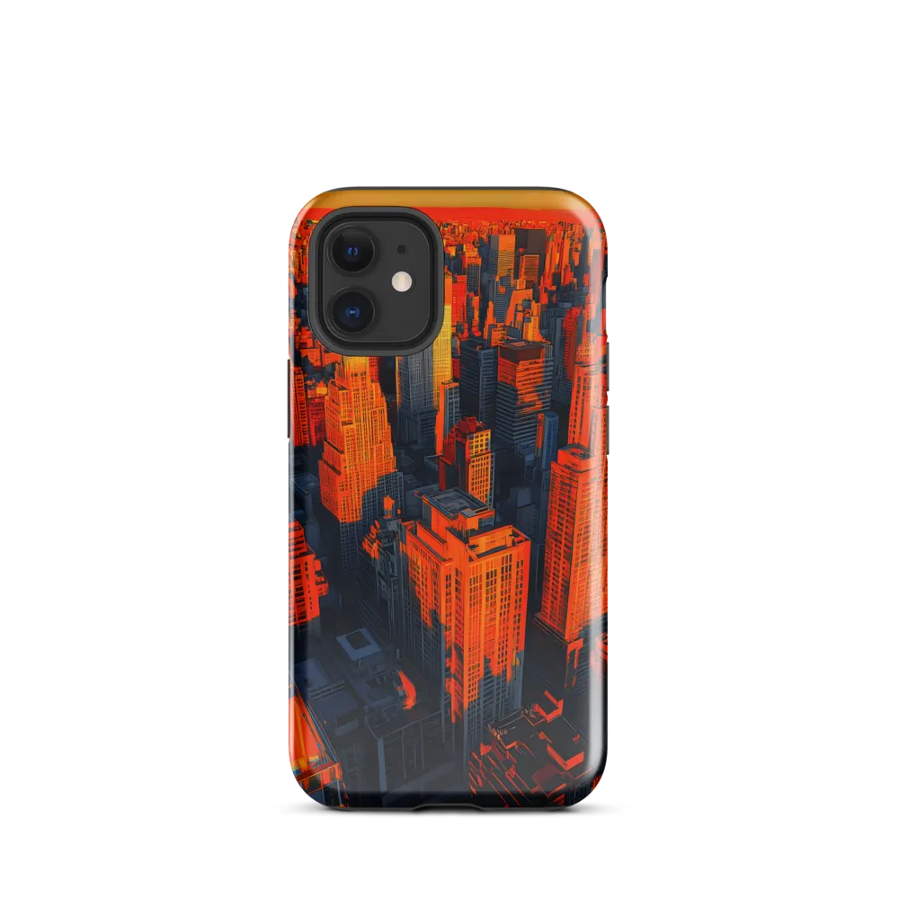 Urban Dawn: A Digital Ode to Skyscrapers | Phone Case |  12 mini | Tough Case | Glossy
