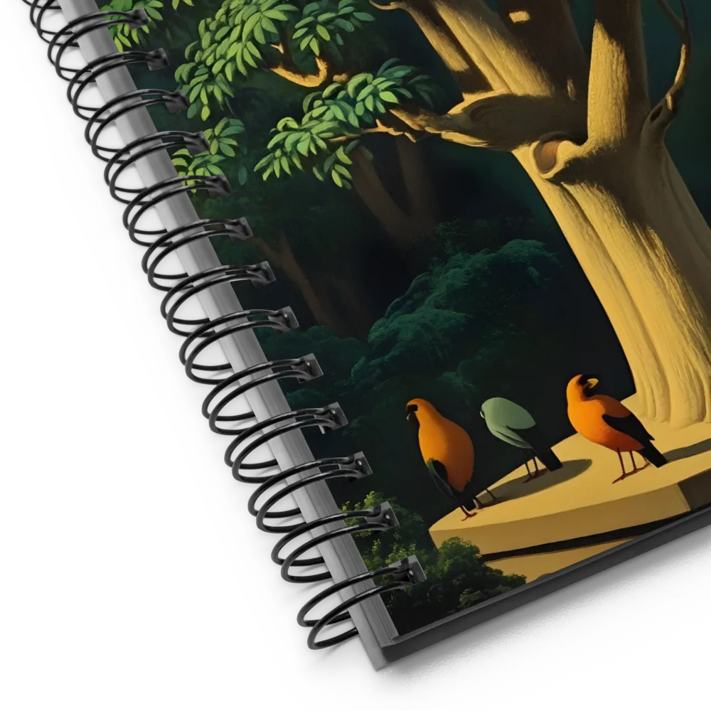 Harmony in Color: A Surreal Bird Symphony | Spiral Notebook