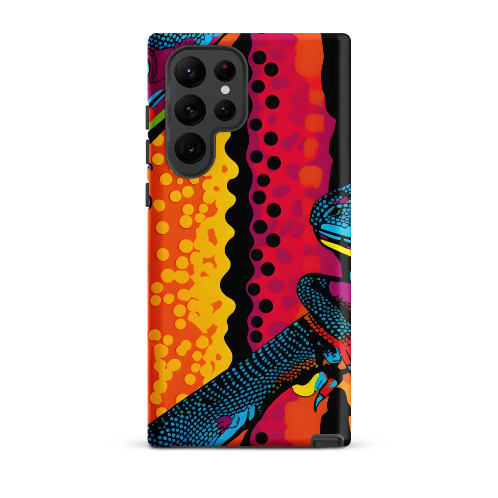 Colorful Encounters: The Playful Geckos | Phone Case |  S22 Ultra | Tough Case | Matte