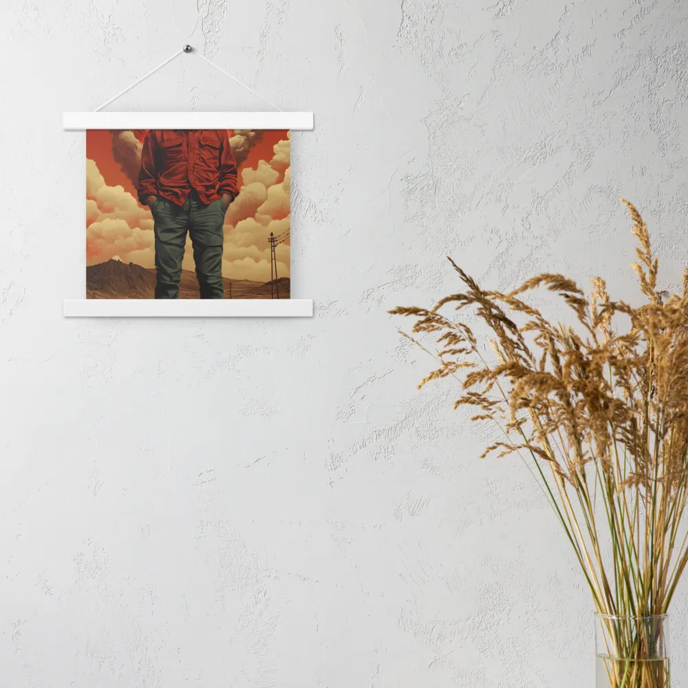 Defiant Spirit in a Surreal Landscape | Poster With White Wood Hanger | 10″×10″