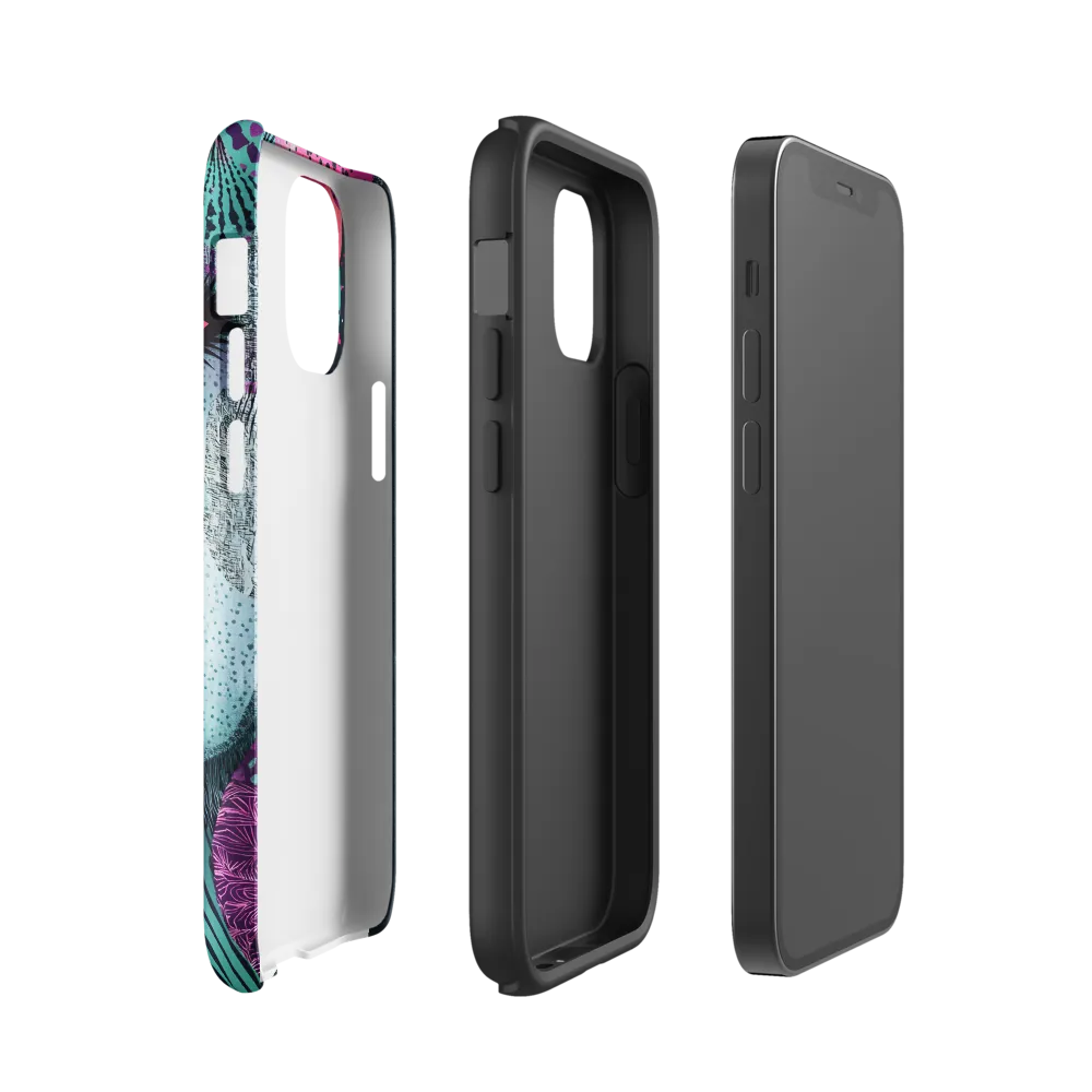 Mystical Beauty in Blue and Pink | Phone Case |  12 mini | Tough Case | Glossy