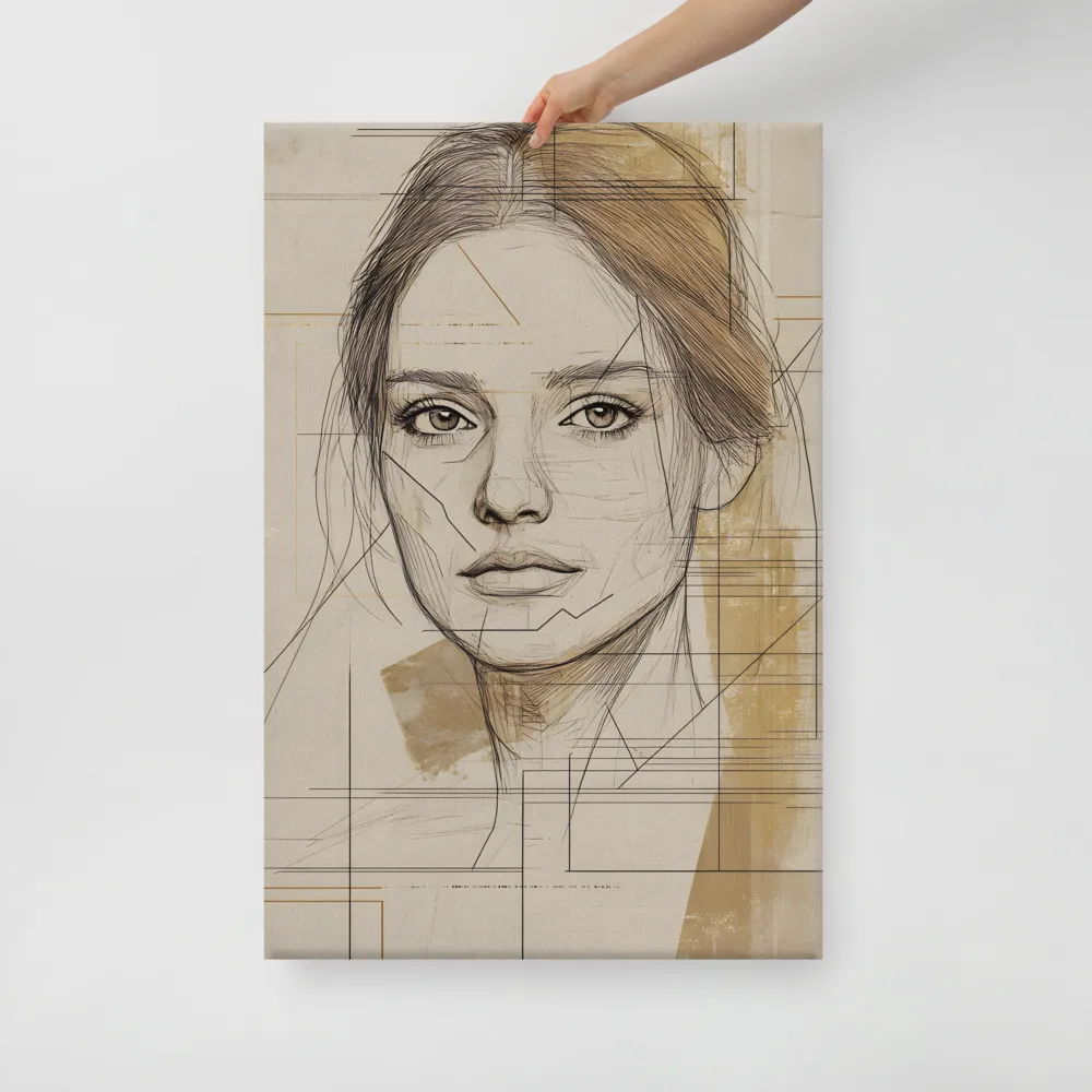 Geometric Elegance: A Modern Portrait | Canvas | 24″×36″