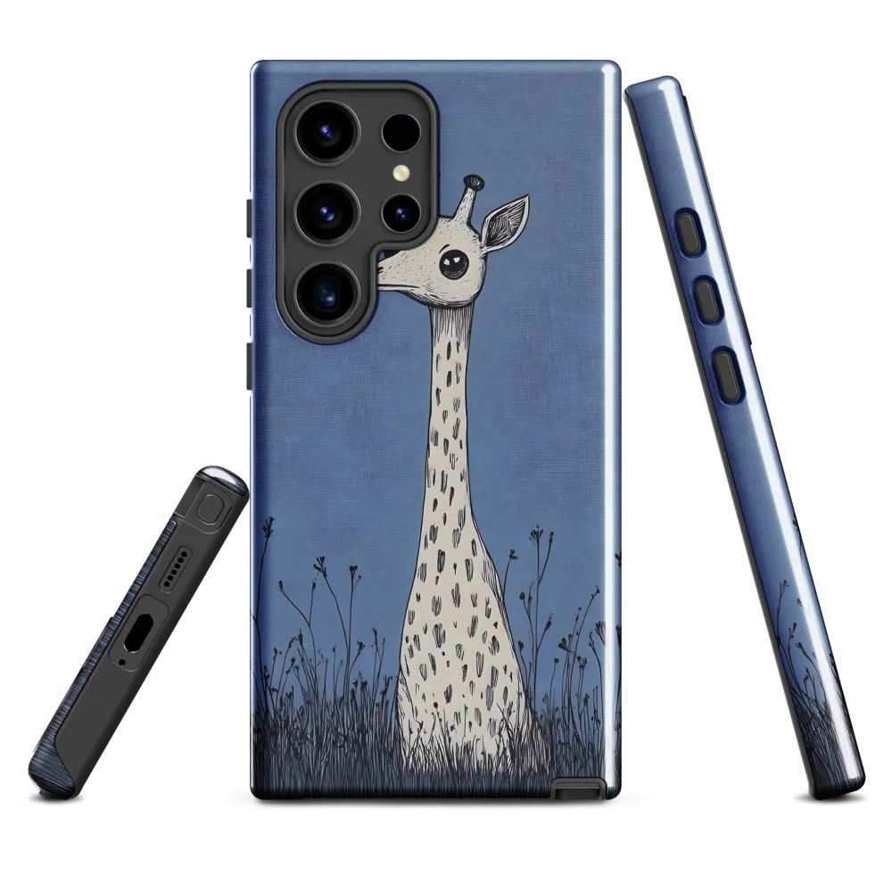 Whimsical Giraffe in Blue