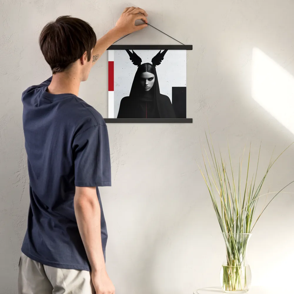 Whispers of Darkness | Poster With Black Wood Hanger | 14″×14″