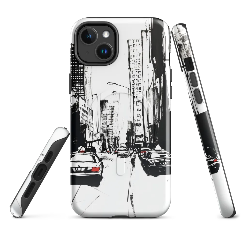 Urban Pulse: A Monochromatic Journey | Phone Case |  14 Plus | MagSafe® Tough Case | Glossy