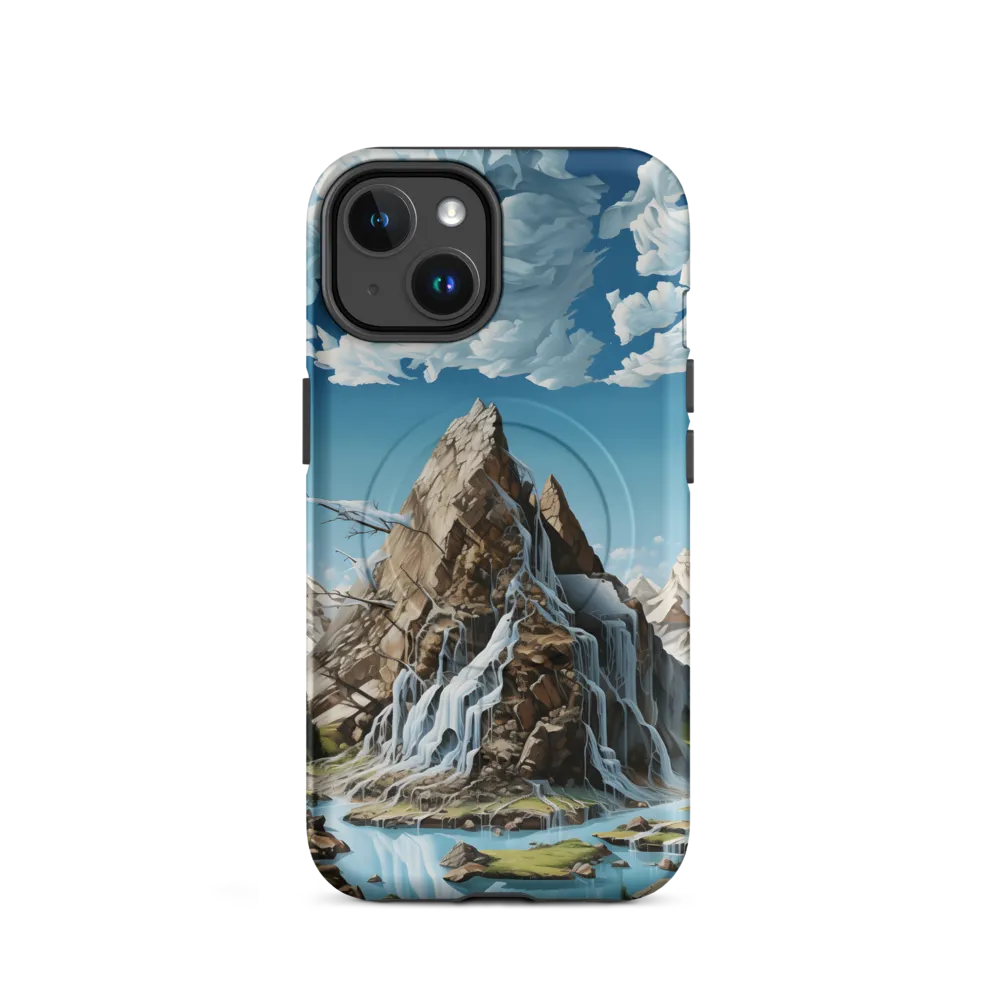 Majestic Cascade: A Mountain Masterpiece | Phone Case |  14 | MagSafe® Tough Case | Matte