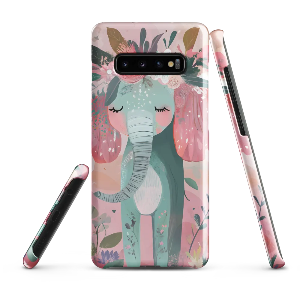 Whimsical Elephant in Bloom | Phone Case |  S10 Plus | Snap Case | Glossy