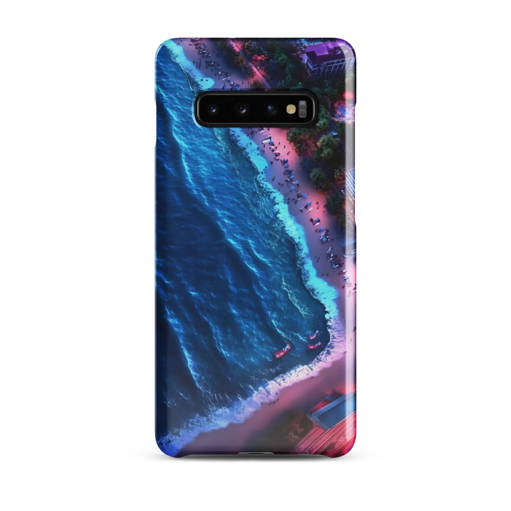 Twilight Reflections: A Serene Beach Aerial | Phone Case |  S10 Plus | Snap Case | Glossy