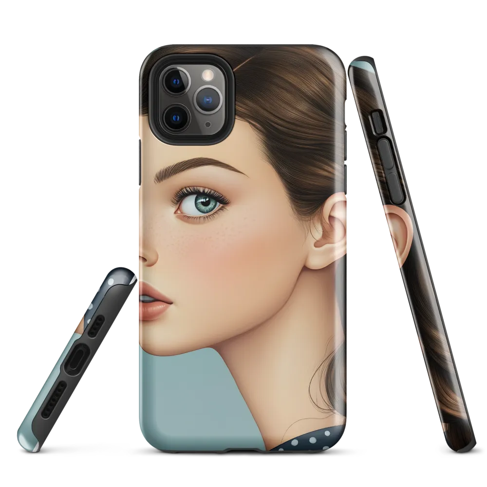 Captivating Gaze: A Modern Portrait | Phone Case |  11 Pro Max | Tough Case | Glossy