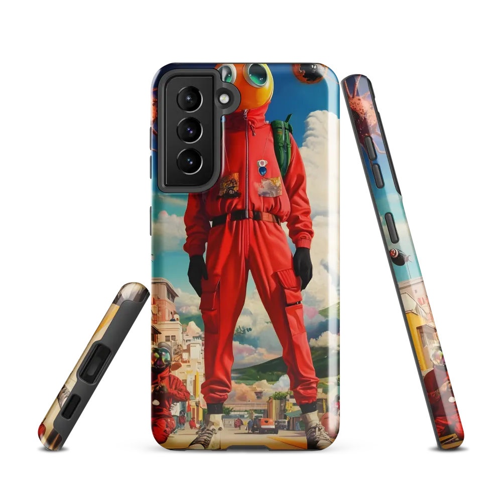 Traveler with Orange Helmet