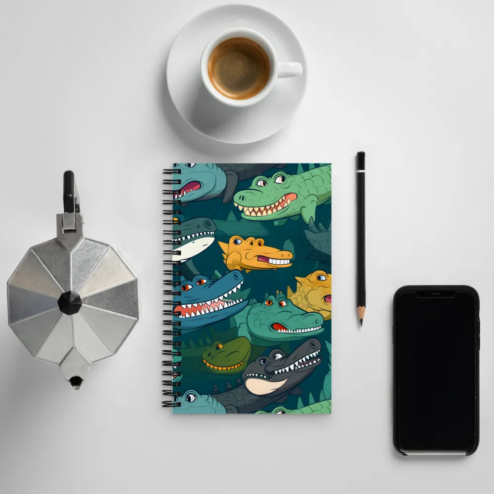 Cheerful Crocodilian Parade | Spiral Notebook