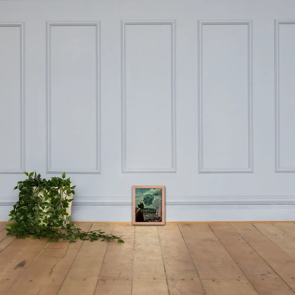 Ethereal Reflections: Identity in a Fragmented World | Poster with Red oak Frame | 8″×10″