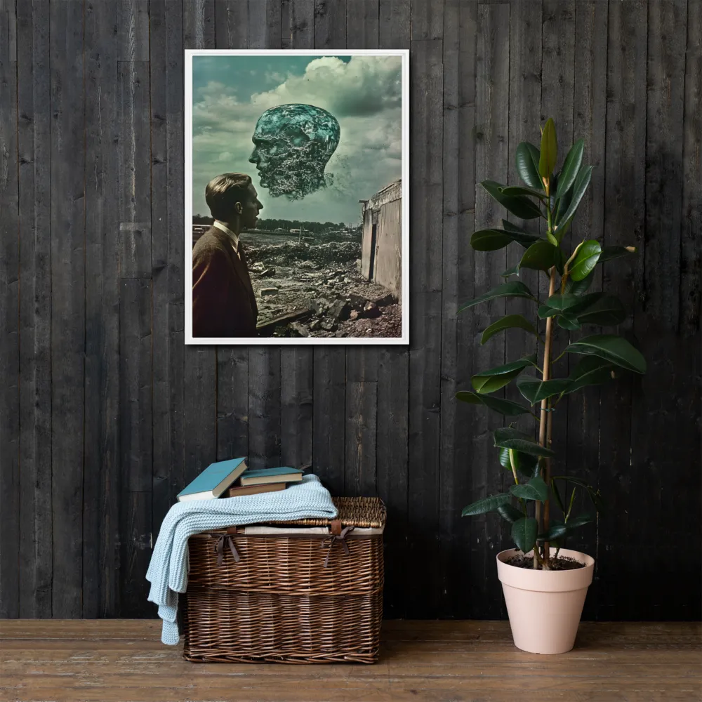 Ethereal Reflections: Identity in a Fragmented World | Canvas with White Frame | 24″×32″