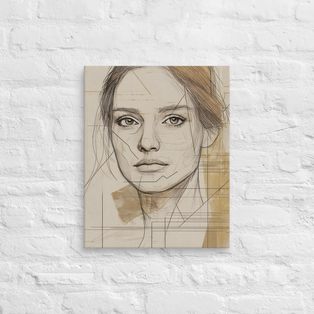 Geometric Elegance: A Modern Portrait | Canvas | 16″×20″