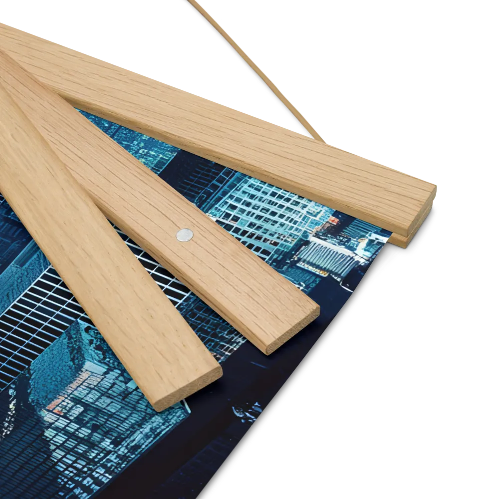 Dynamic Urban Symphony | Poster With Oak Wood Hanger | 16″×16″